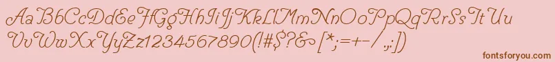 HelveCursive Font – Brown Fonts on Pink Background