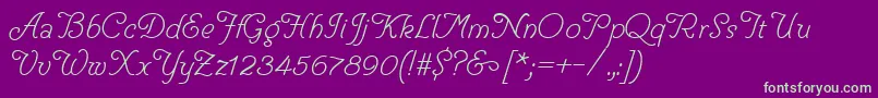 HelveCursive Font – Green Fonts on Purple Background