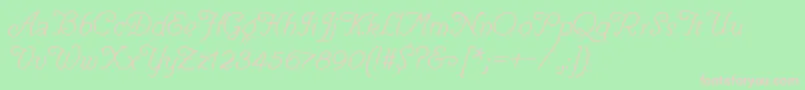 HelveCursive Font – Pink Fonts on Green Background