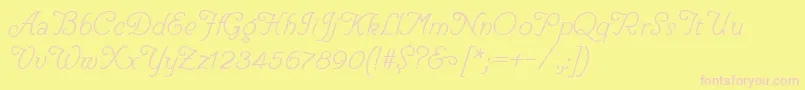 HelveCursive Font – Pink Fonts on Yellow Background