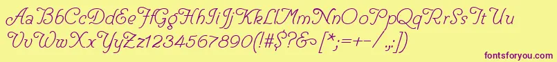 Шрифт HelveCursive – фиолетовые шрифты на жёлтом фоне
