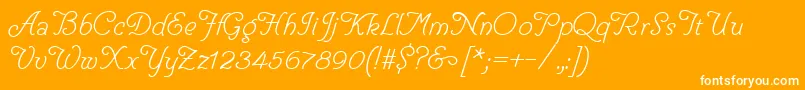 フォントHelveCursive – オレンジの背景に白い文字