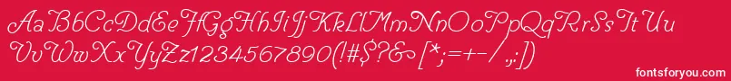 Fonte HelveCursive – fontes brancas em um fundo vermelho