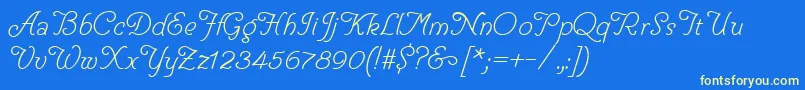 HelveCursive Font – Yellow Fonts on Blue Background