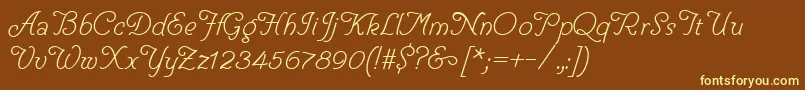 HelveCursive Font – Yellow Fonts on Brown Background