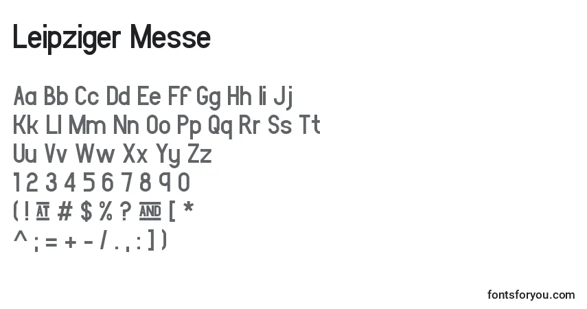 Шрифт Leipziger Messe – алфавит, цифры, специальные символы