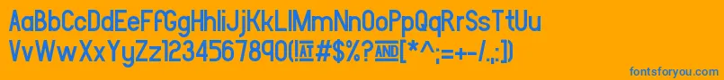 Leipziger Messe Font – Blue Fonts on Orange Background