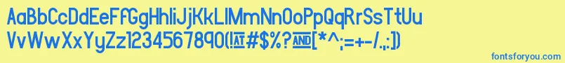 Leipziger Messe Font – Blue Fonts on Yellow Background