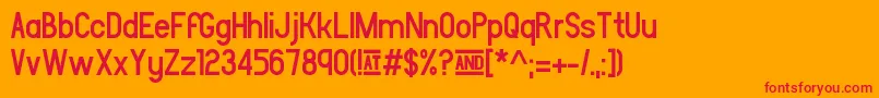 Leipziger Messe Font – Red Fonts on Orange Background