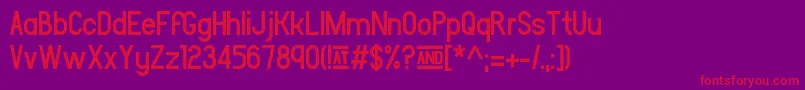 Leipziger Messe-Schriftart – Rote Schriften auf violettem Hintergrund
