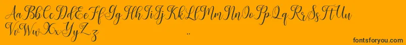 Leisha-Schriftart – Schwarze Schriften auf orangefarbenem Hintergrund