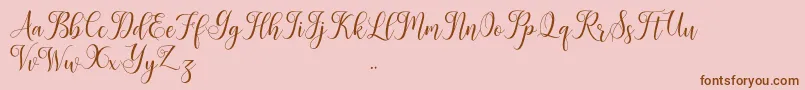 Leisha-Schriftart – Braune Schriften auf rosa Hintergrund