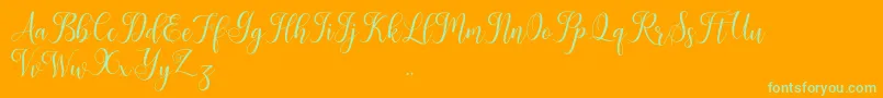 Leisha Font – Green Fonts on Orange Background