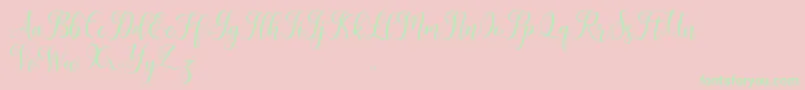 Leisha Font – Green Fonts on Pink Background