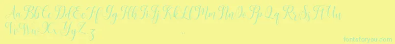Leisha Font – Green Fonts on Yellow Background