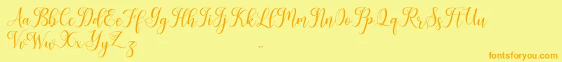 Leisha Font – Orange Fonts on Yellow Background