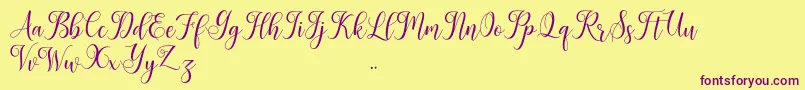 Leisha Font – Purple Fonts on Yellow Background