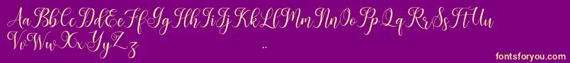 Leisha Font – Yellow Fonts on Purple Background