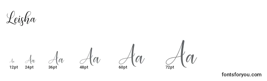 Размеры шрифта Leisha
