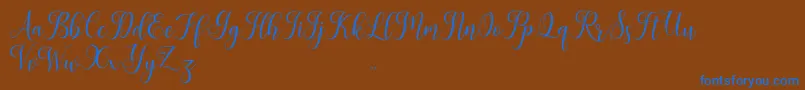 Leisha Font – Blue Fonts on Brown Background