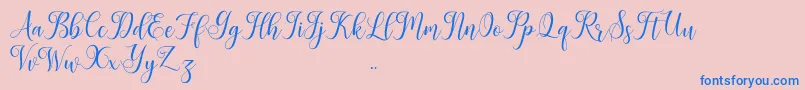 Leisha Font – Blue Fonts on Pink Background