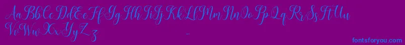 Leisha Font – Blue Fonts on Purple Background