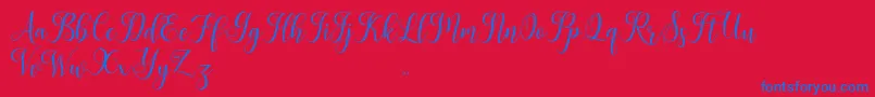 Leisha Font – Blue Fonts on Red Background
