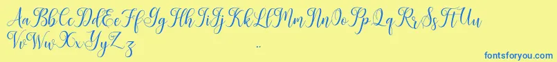 Leisha Font – Blue Fonts on Yellow Background