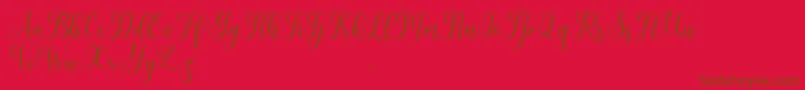 Leisha-Schriftart – Braune Schriften auf rotem Hintergrund