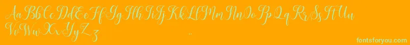 Leisha Font – Green Fonts on Orange Background