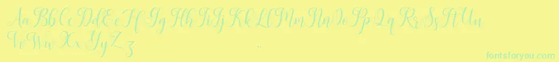 Leisha Font – Green Fonts on Yellow Background