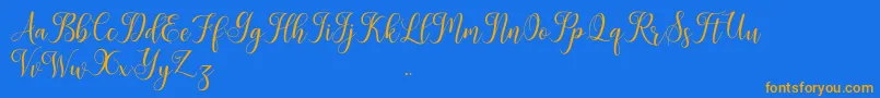 Leisha Font – Orange Fonts on Blue Background