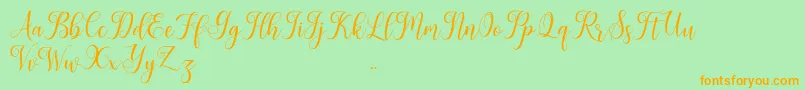 Leisha Font – Orange Fonts on Green Background