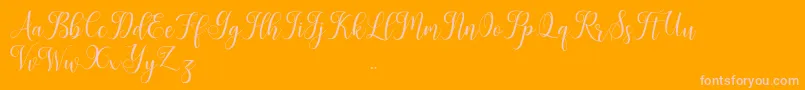 Leisha Font – Pink Fonts on Orange Background