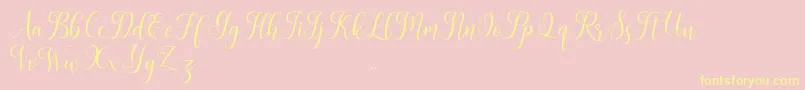 Leisha Font – Yellow Fonts on Pink Background