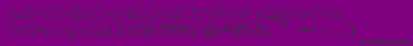 Lejana  clean-fontti – mustat fontit violetilla taustalla