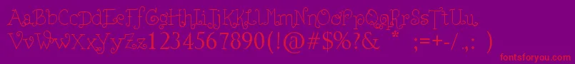 Lejana  clean Font – Red Fonts on Purple Background