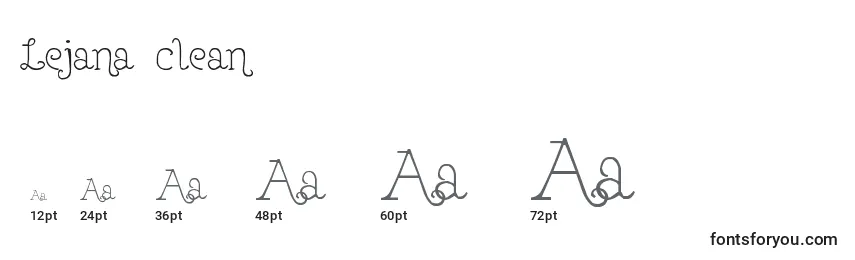 Lejana  clean Font Sizes