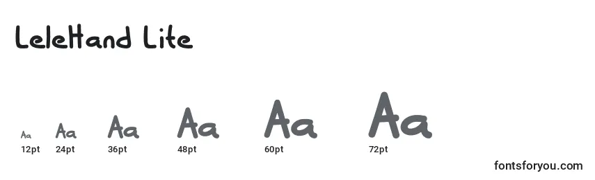 LeleHand Lite Font Sizes