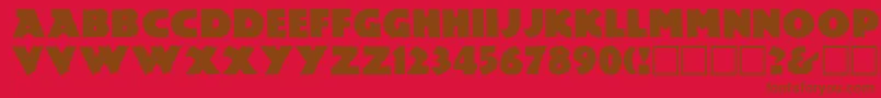 LEMIESZ -Schriftart – Braune Schriften auf rotem Hintergrund