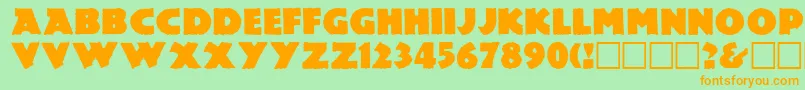 LEMIESZ -Schriftart – Orangefarbene Schriften auf grünem Hintergrund