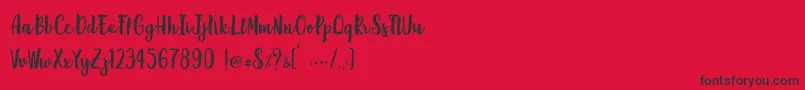 Lemon Brush   Personal Use-Schriftart – Schwarze Schriften auf rotem Hintergrund