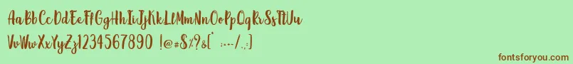 Lemon Brush   Personal Use Font – Brown Fonts on Green Background