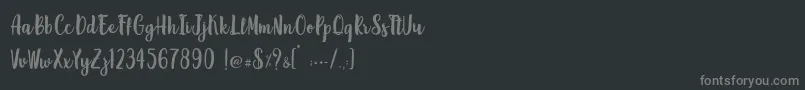 Lemon Brush   Personal Use-Schriftart – Graue Schriften auf schwarzem Hintergrund