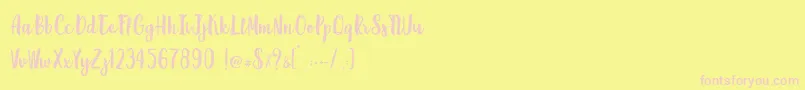 Lemon Brush   Personal Use-Schriftart – Rosa Schriften auf gelbem Hintergrund