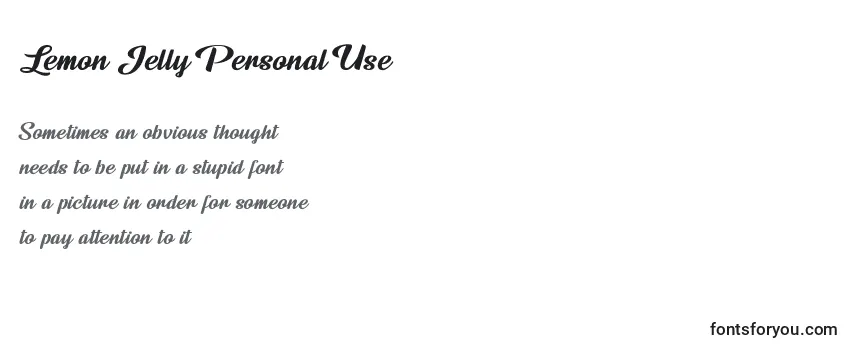 Review of the Lemon Jelly Personal Use Font