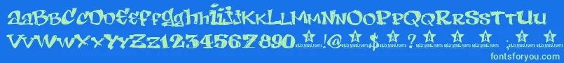 LEMONB   Font – Green Fonts on Blue Background