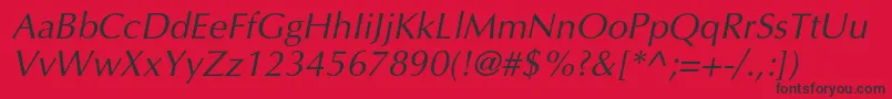 VariantcItalic Font – Black Fonts on Red Background