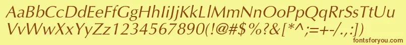 VariantcItalic Font – Brown Fonts on Yellow Background