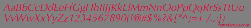 フォントVariantcItalic – 赤い文字の灰色の背景